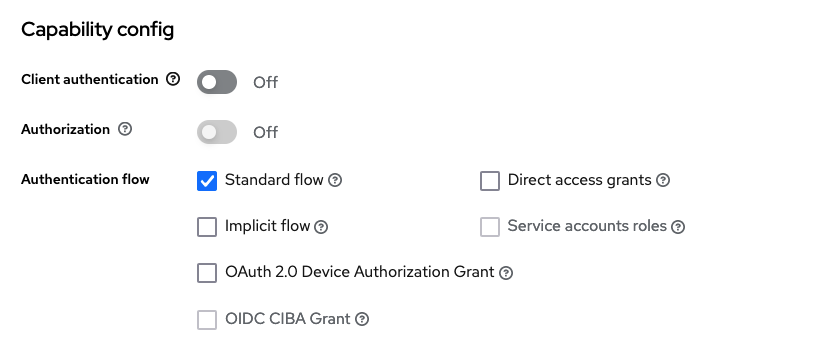 Client configuration for Bento Keycloak for v12