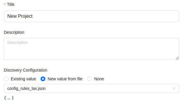 Modifying the discovery when editing a project
