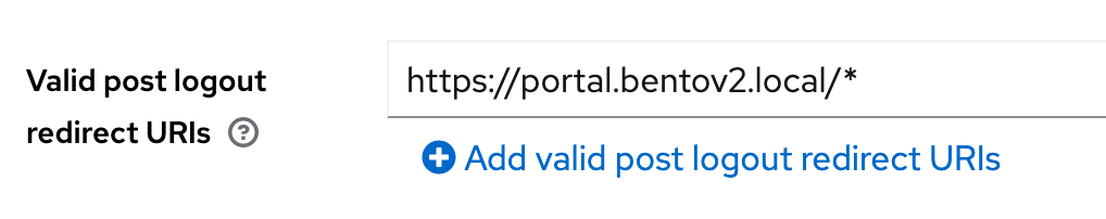 Logout URI configuration for Bento Keycloak for v12