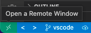 Remote Dev button in status bar